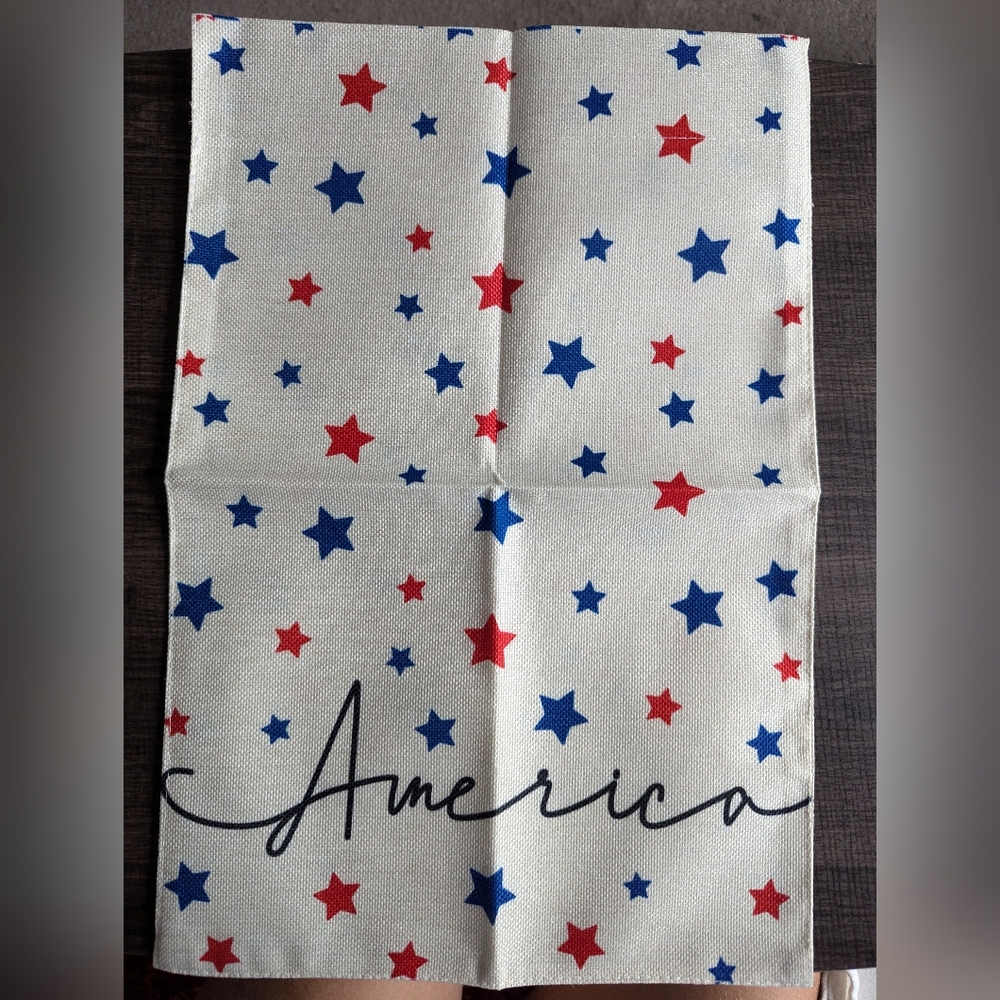 Patriotic America White Garden Flag